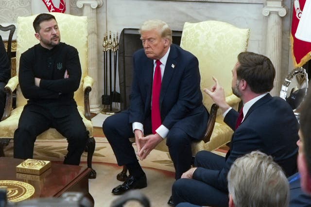 <p>Presidents Zelensky and Trump in the Oval Office with vice President JD Vance</p>