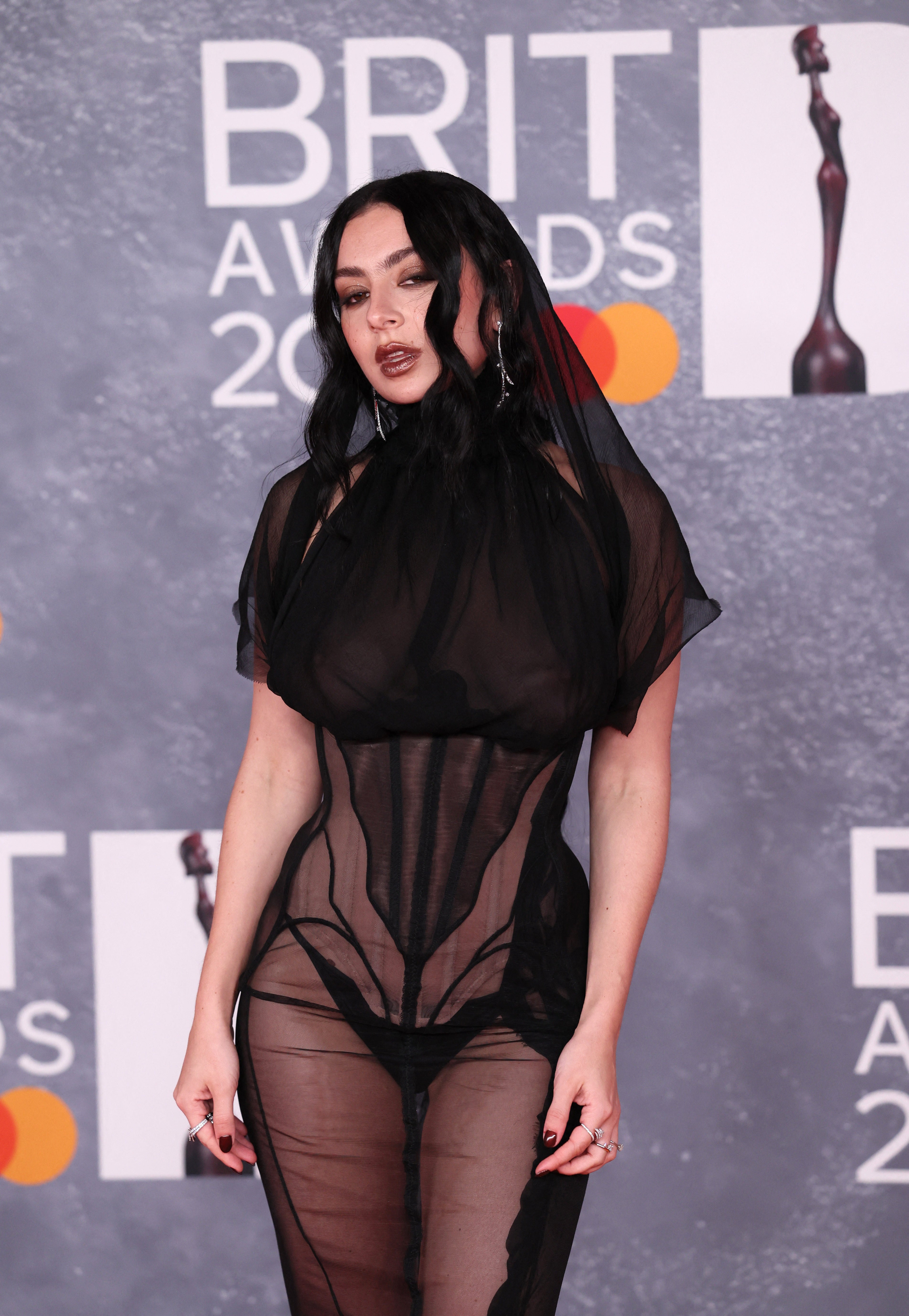 Charli XCX was one of the last stars to walk in the BRIT Awards in the red carpet