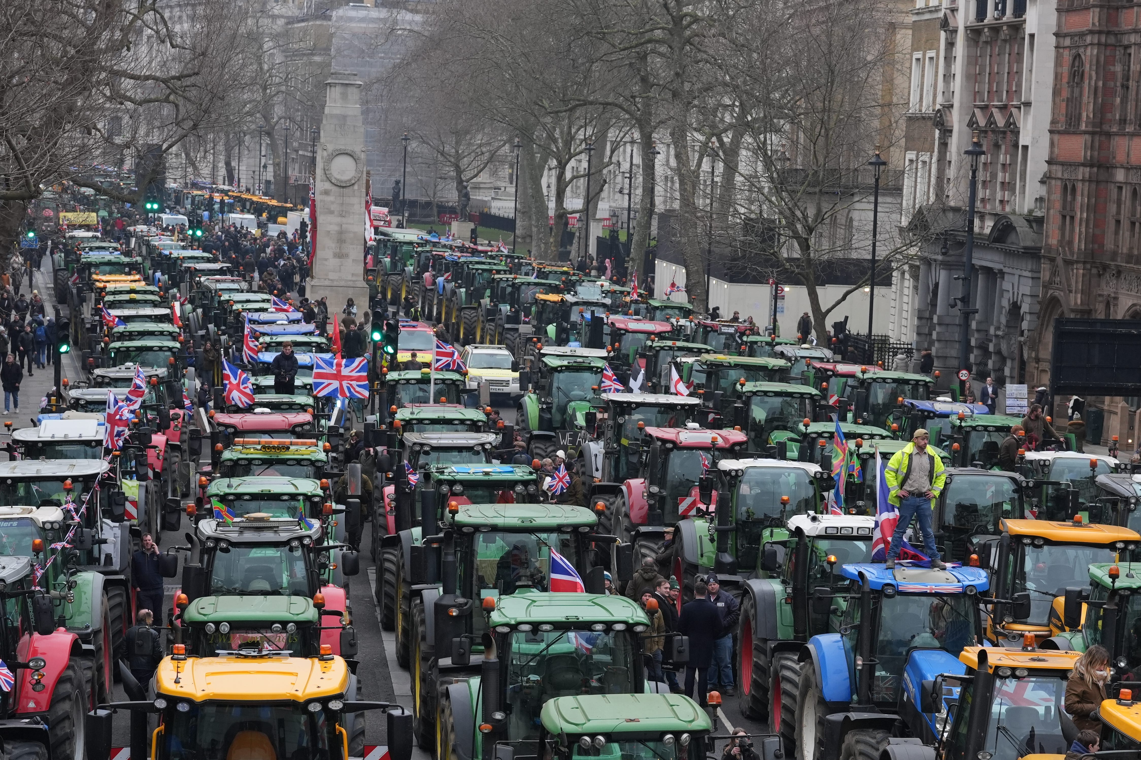 Tractors have featured heavily at previous farmers' protests in London – but on Tuesday, police have banned farmers bringing the vehicles