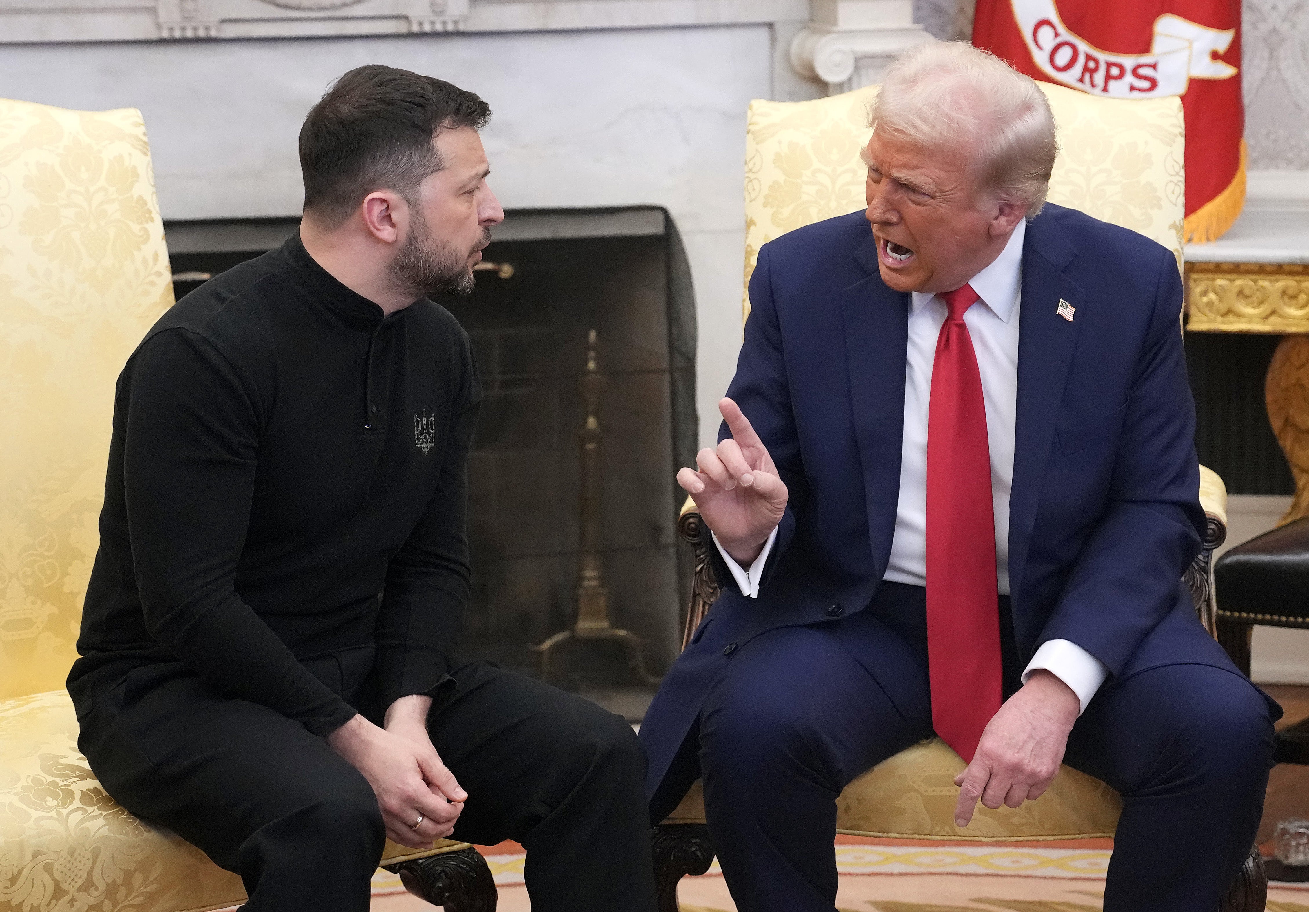 President Donald Trump and Ukrainian President Volodymyr Zelensky in the Oval Office