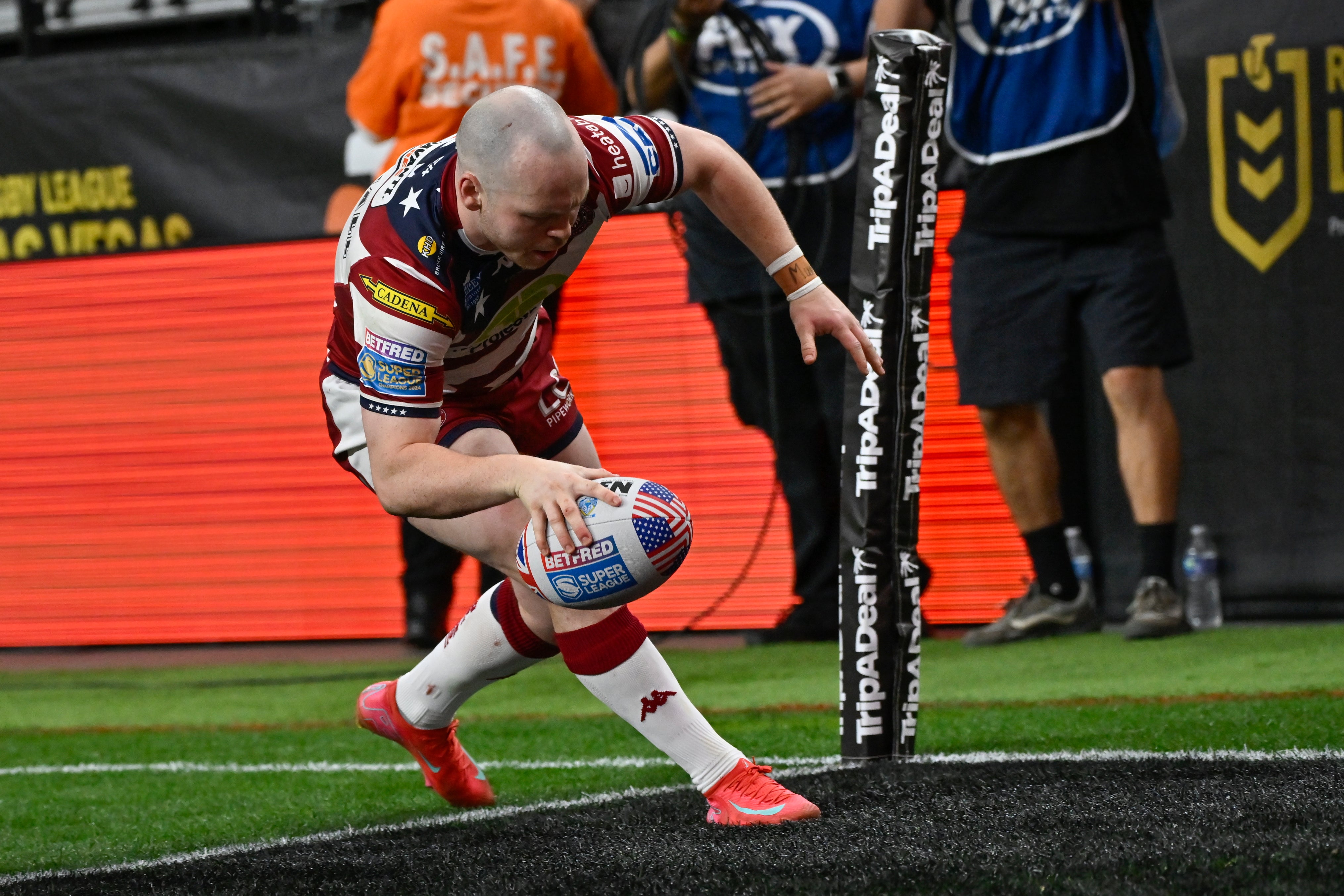 Liam Marshall sealed the win with Wigan’s eighth try