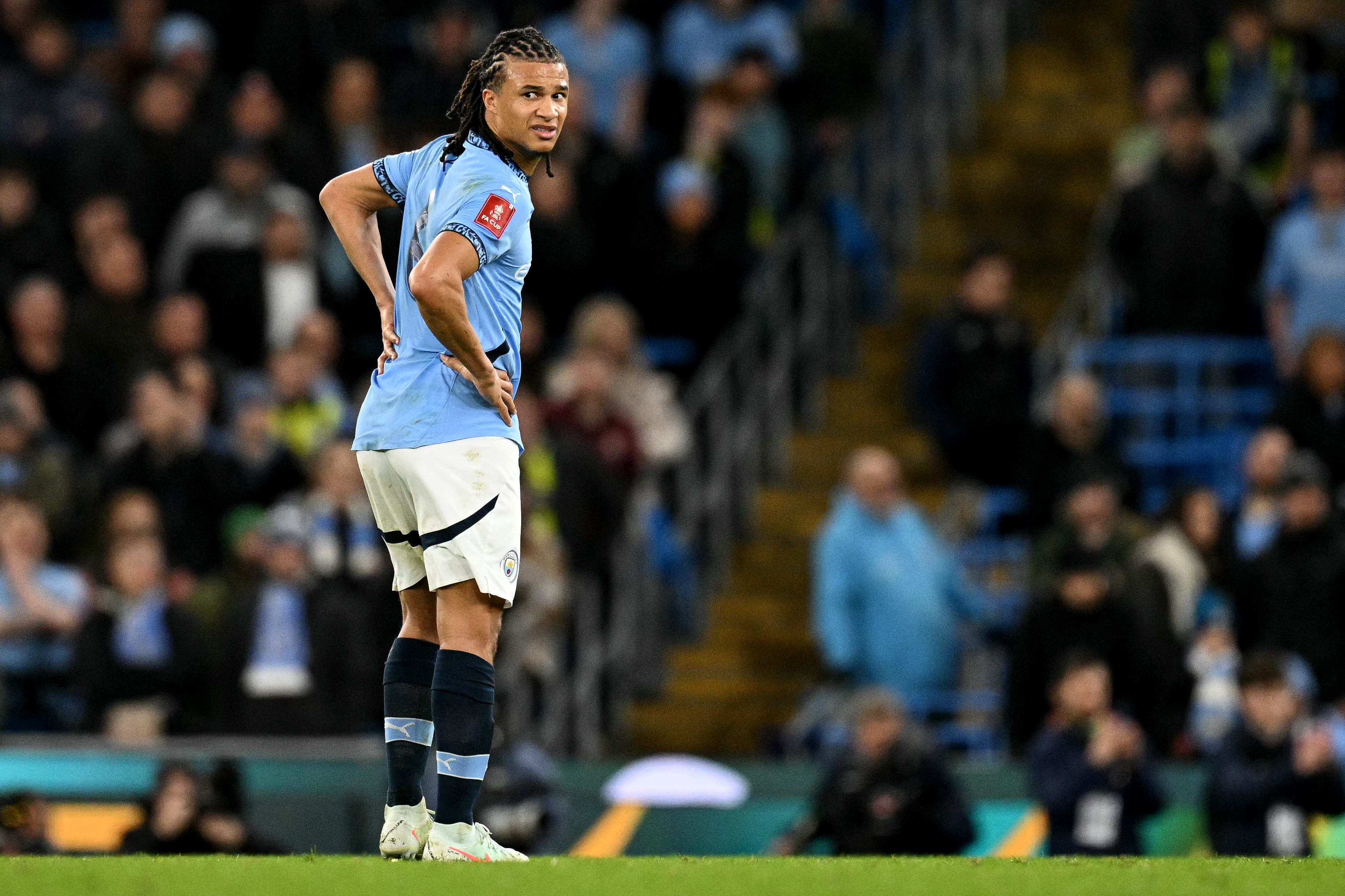 Nathan Ake injured his foot in the FA Cup win over Plymouth leaving Man City short of defenders