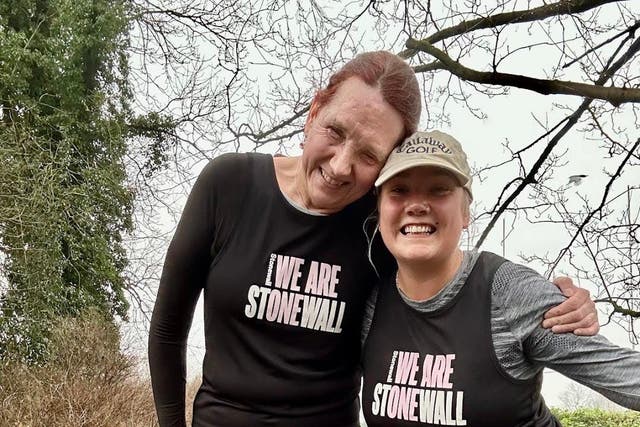 (from left to right) Sarah Stephenson-Hunter and Imy Brighty-Potts, who will be taking on the London Marathon together (Imy Brighty-Potts/PA)