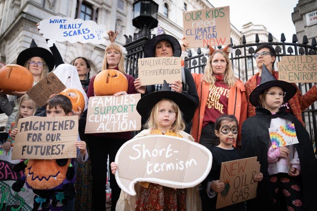 Parents For Future are lobbying MPs this week to support an end to new extraction ahead of the Labour Government’s decision over fossil fuel expansion expected later this year (Stefan Rousseau/PA)
