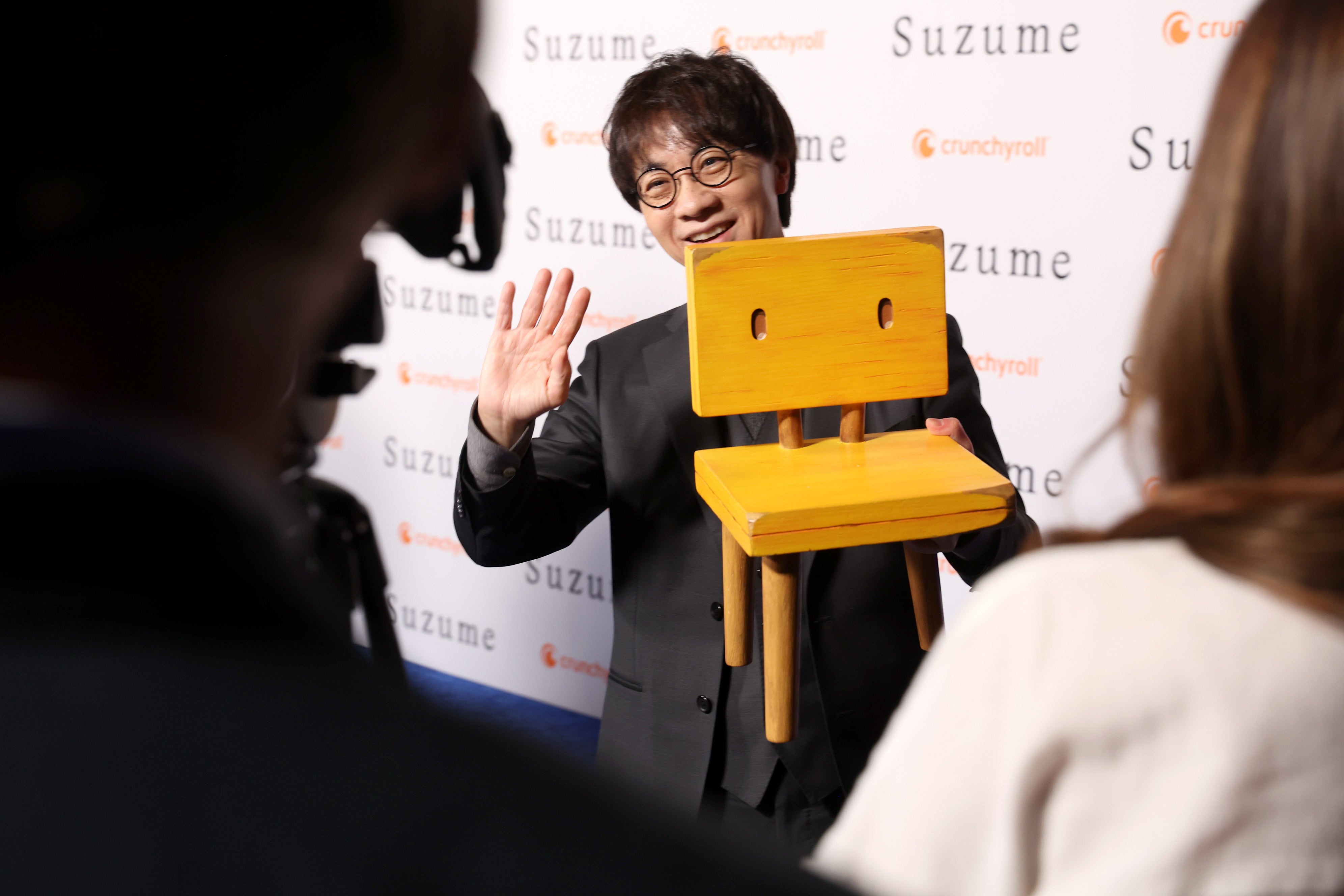 Makoto Shinkai attends the premiere of the English dub version of Suzume in Los Angeles in April 2023