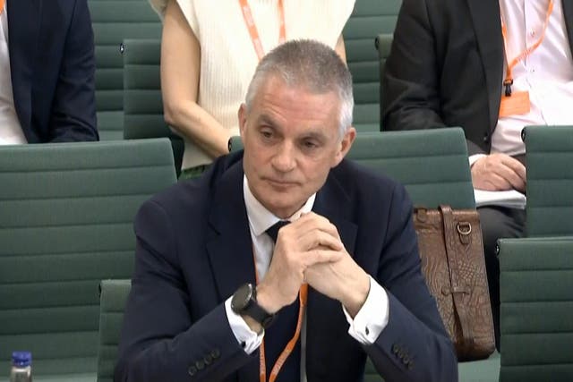 <p>BBC director general Tim Davie answering questions at the culture, media and sport committee in the House of Commons</p>