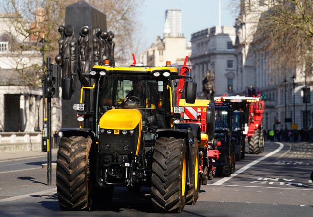 <p>Farmers have protested in Westminster and are set to do so again (Jordan Pettitt/PA)</p>