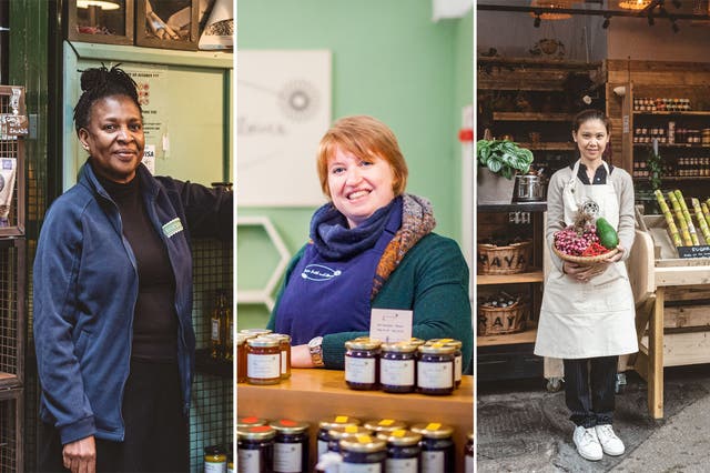 <p>Three of Borough Market’s finest. The food is great – but the stories are even better</p>