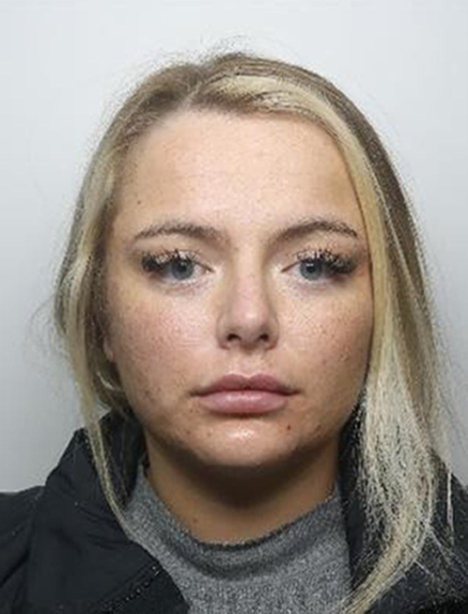 Former prison officer Katie Evans who has been jailed for 21 months at Sheffield Crown Court after having an intimate relationship with prisoner, Daniel Brownley, at Doncaster Prison in South Yorkshire