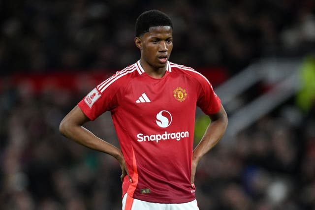 <p>Obi made his senior United debut in the 1-0 to Spurs in February</p>