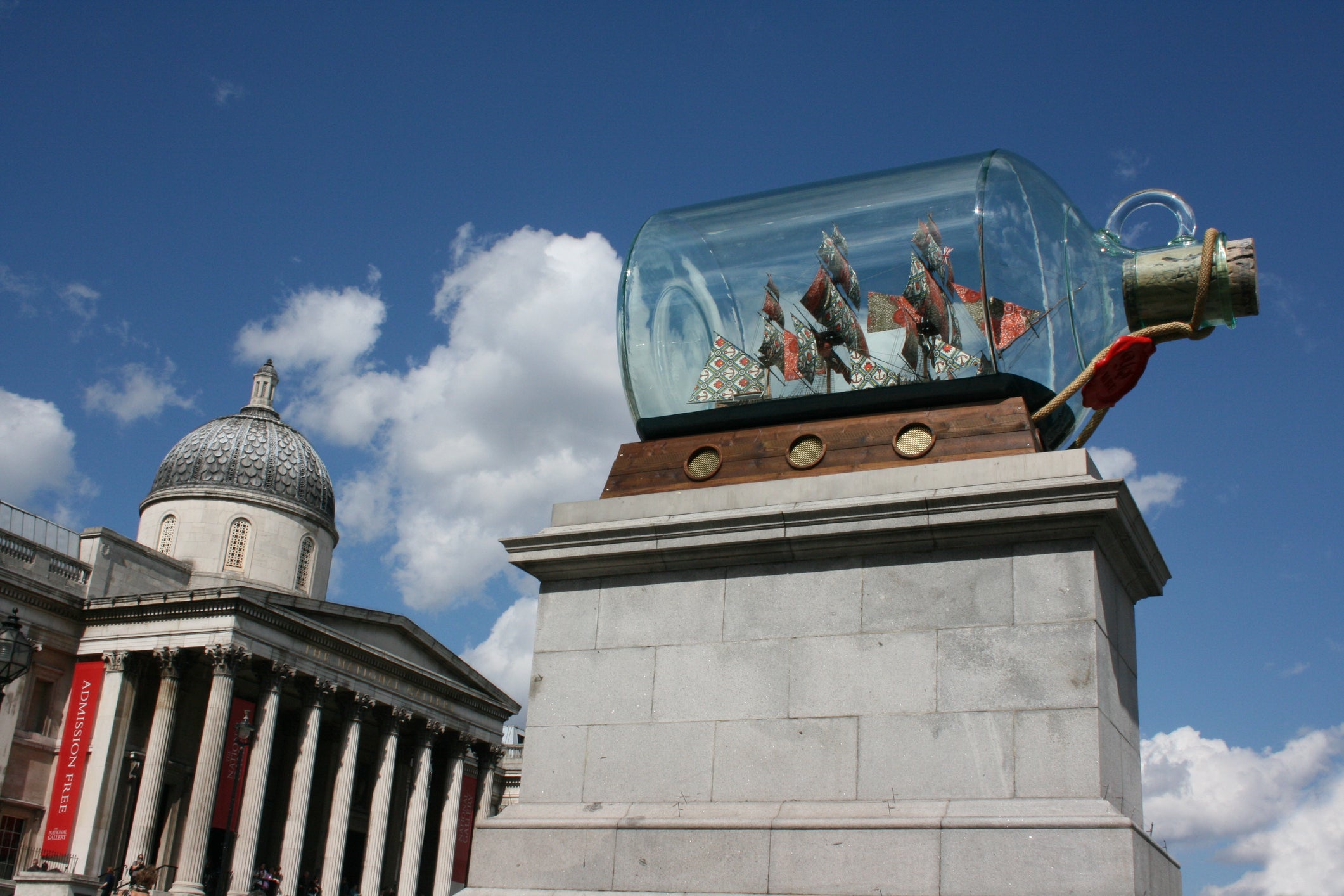 ‘Nelson’s Ship in a Bottle’ on display in Trafalgar Square