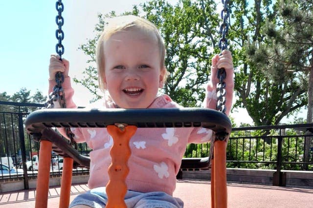 Annabel Mackey, two, died after being found in a pond in Kingsley, Hampshire (Hampshire Constabulary/PA)