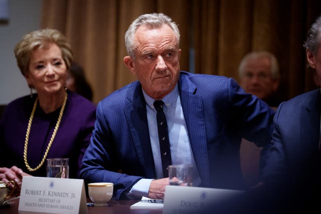 <p>U.S. Health and Human Services Secretary Robert F. Kennedy Jr., (C) appears during a Cabinet meeting at the White House on February 26, 2025 in Washington, DC</p>