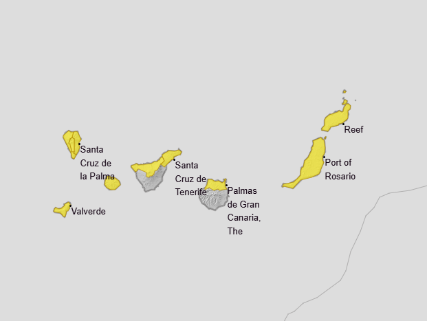 Aemet’s current yellow weather warnings as of Tuesday morning