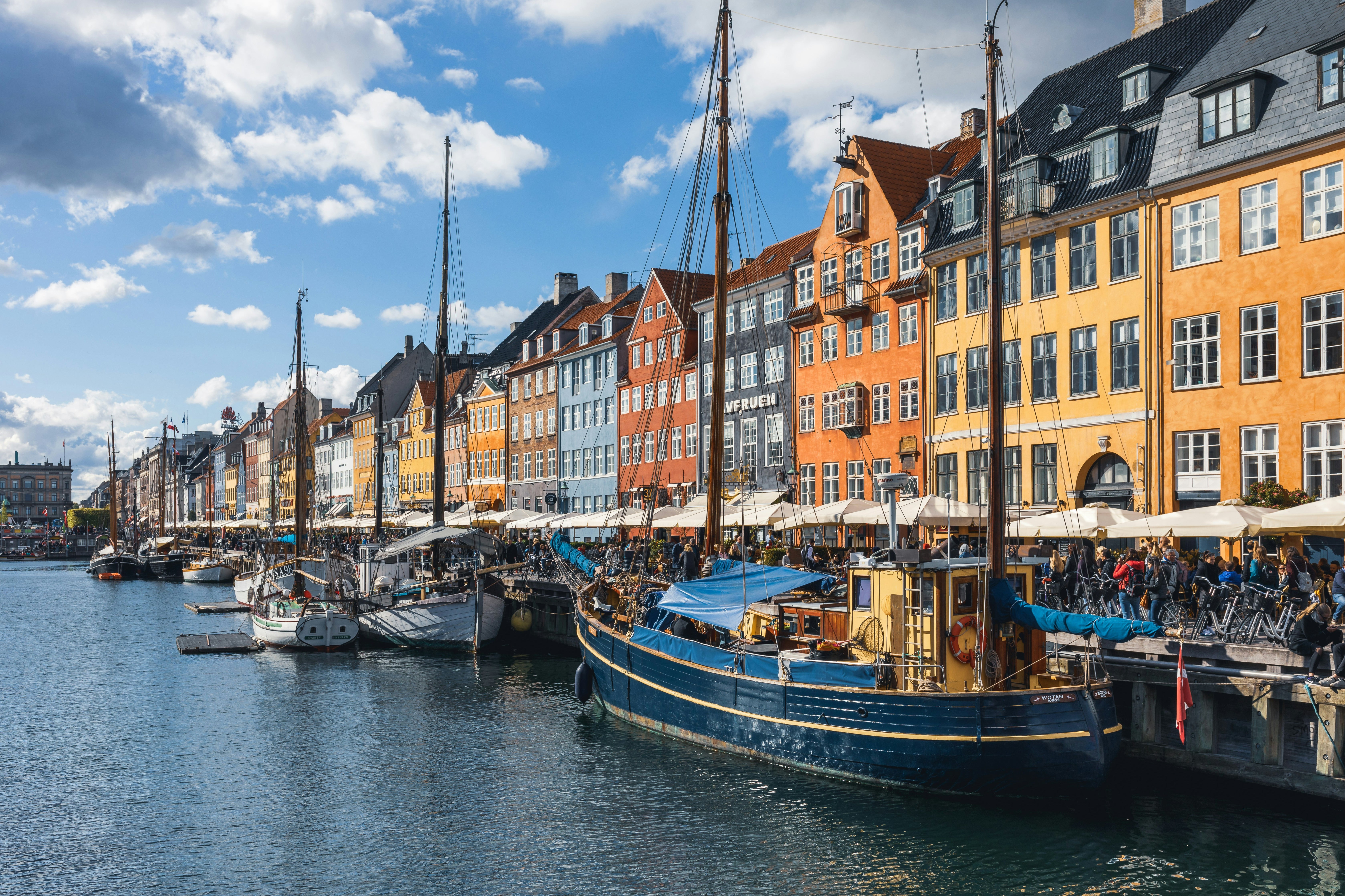 Copenhagen’s Nyhavn harbour is known for its colourful buildings