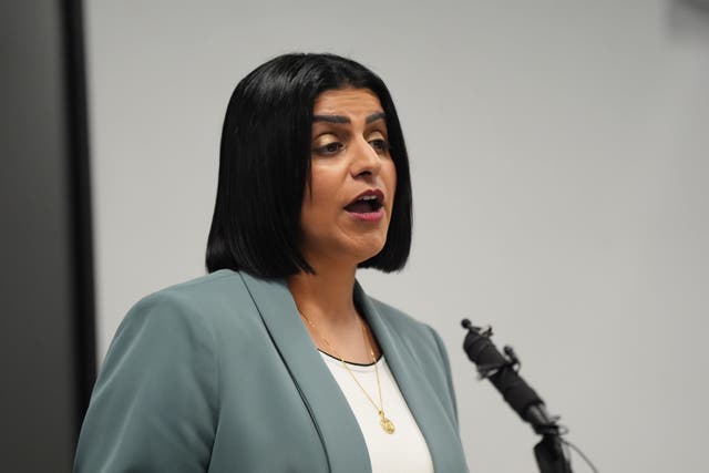 Justice Secretary Shabana Mahmood giving a speech at London Probation Headquarters in central London (Ben Whitley/PA)