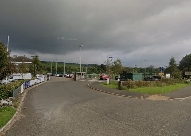 <p>The car was on the pitch at Kendal rugby club</p>