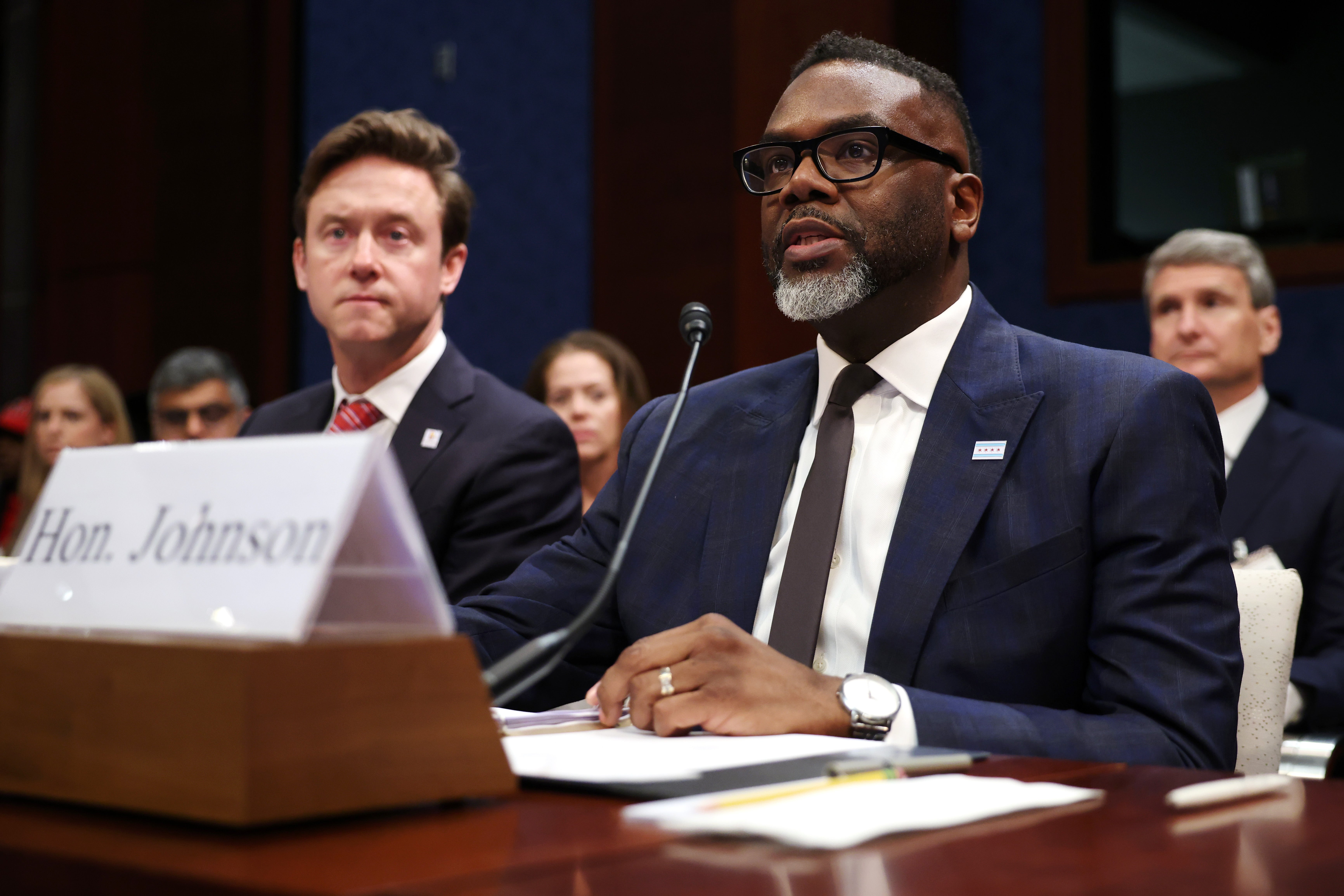 The mayor of Chicago, Brandon Johnson (right) and the mayor of Denver, Mike Johnston (left). The Republicans stated that the mayors made their cities more uncertain by saying guidelines, protecting the undocumented immigrants with violent criminal directors