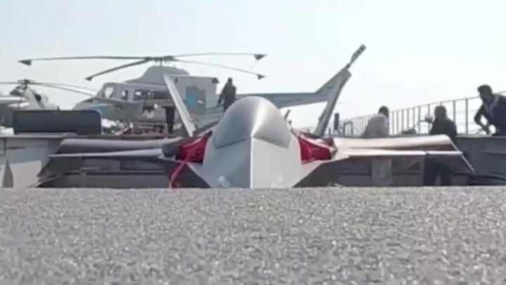 <p> Iran Air Force unveils unmanned stealth fighter jets</p>