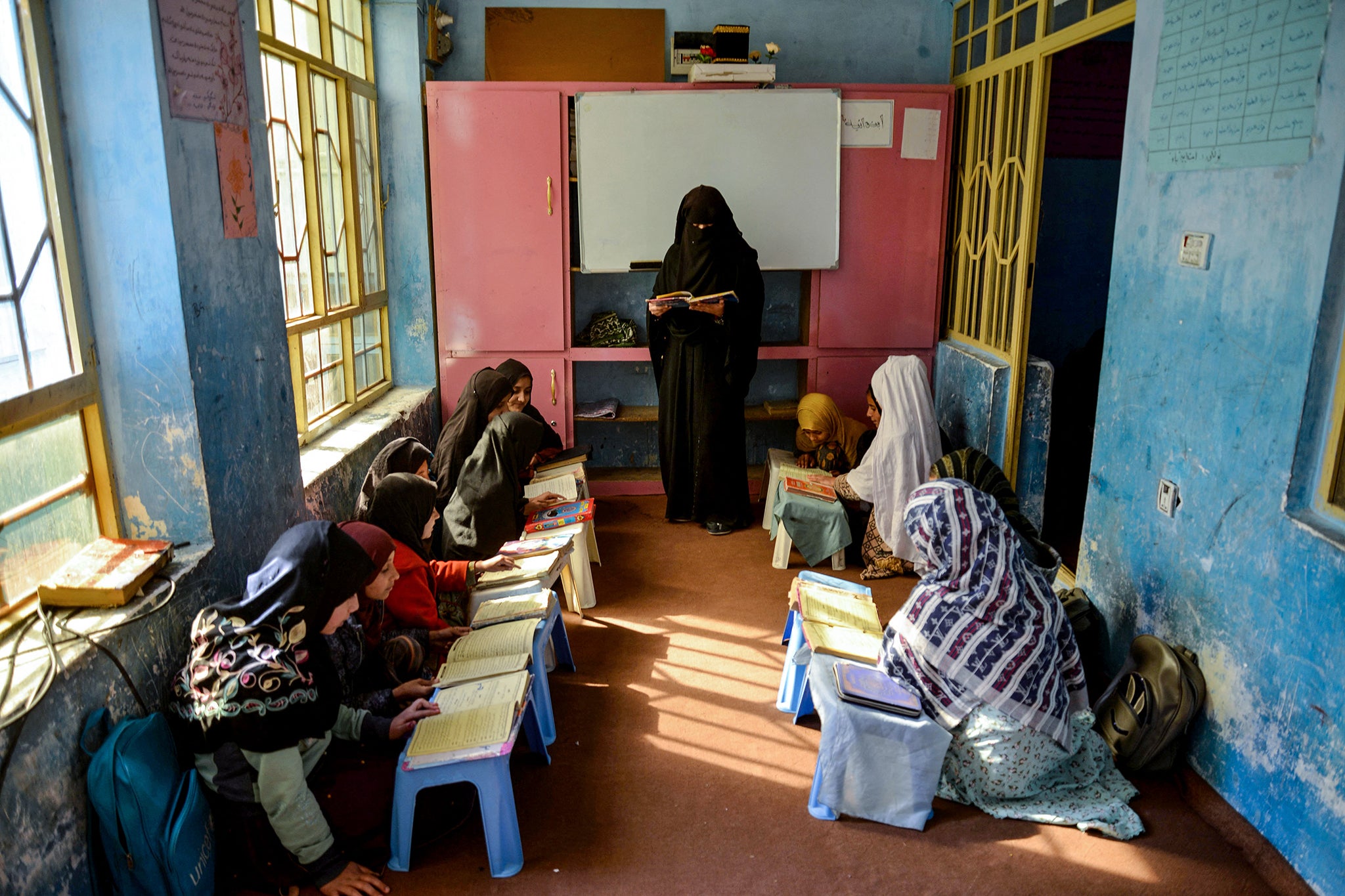 Girls are no longer allowed to study beyong primary school