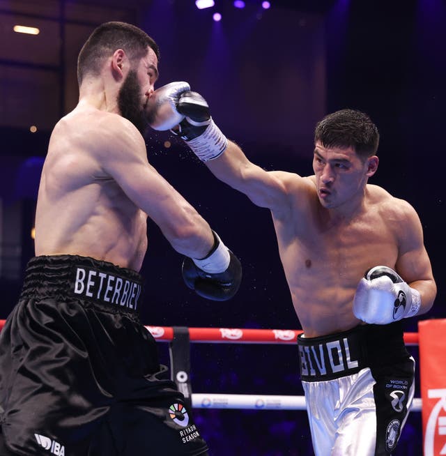 <p>Dmitry Bivol (right) during his rematch win against Artur Beterbiev</p>