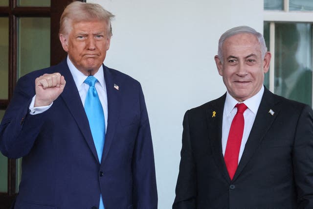 <p>Trump met with Israeli prime minister Netanyahu in February</p>