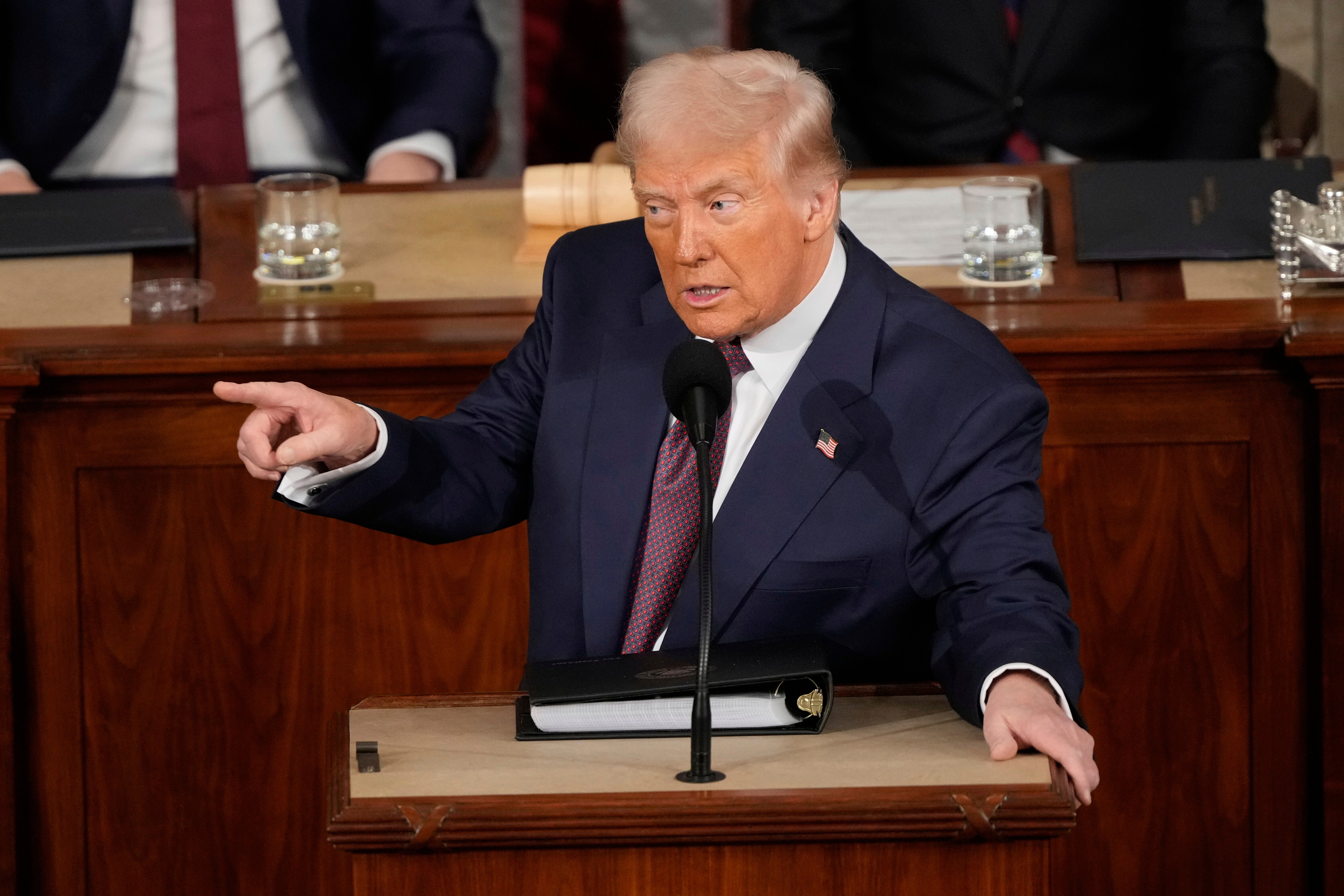 Donald Trump addresses a joint session of US congress, claiming he will control Greenland