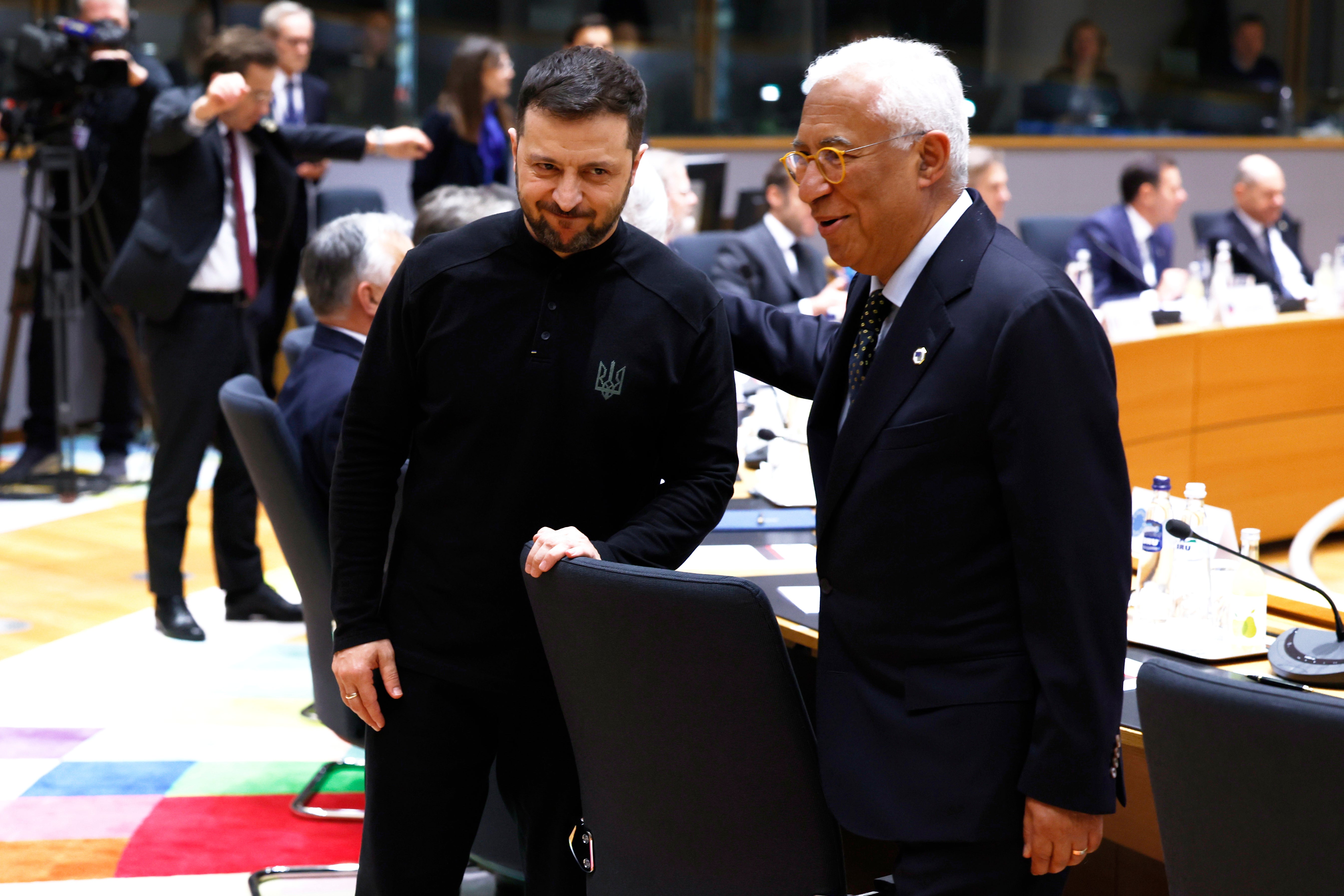 Antonio Costa with Volodymyr Zelensky