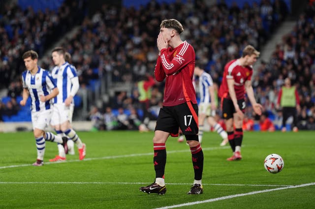 <p>Alejandro Garnacho missed a golden chance for United</p>