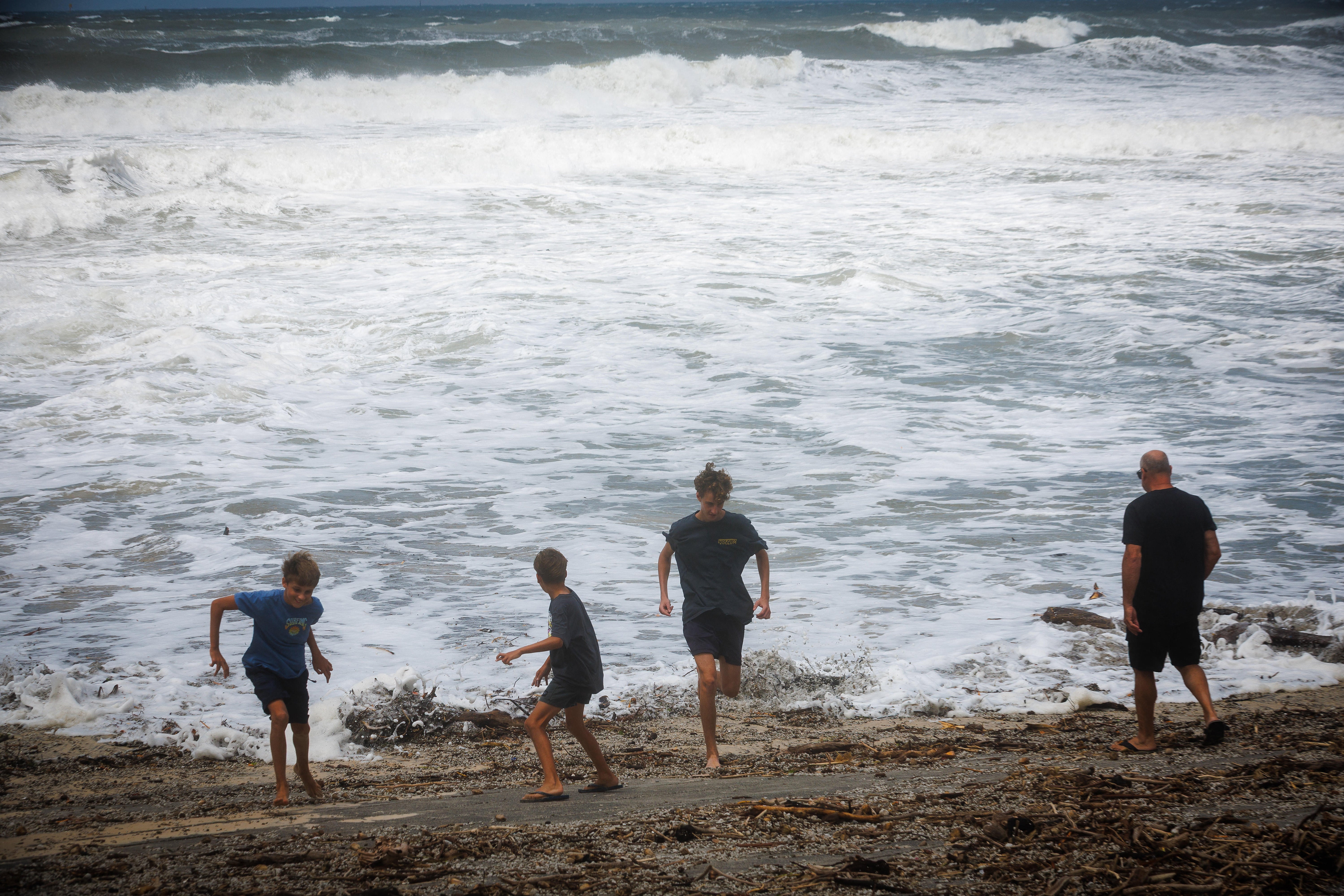Children play at Kings Beach, Caloundra on the Sunshine Coast, north of Brisbane