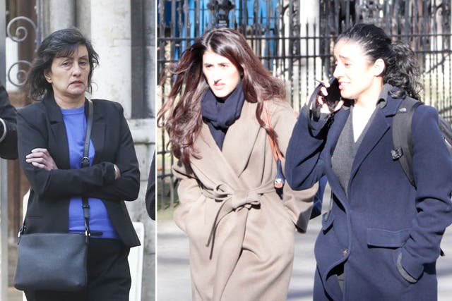 <p>Camilla Bains, left, and her daughters Sharn and Sonia</p>