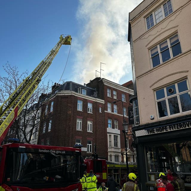 <p>Plumes of smoke can be seen across the capital on Thursday morning</p>