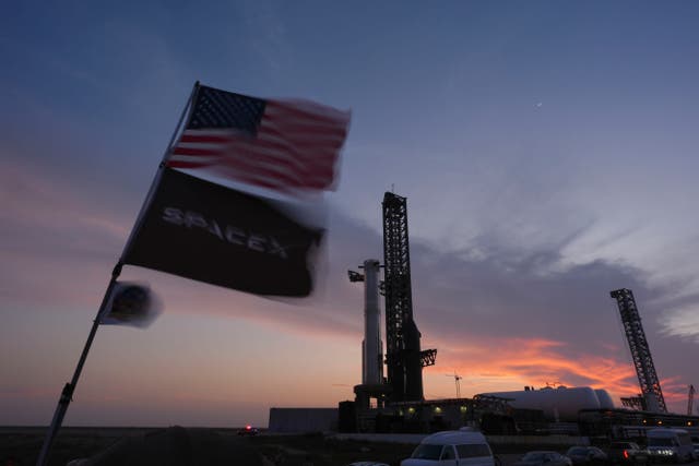 <p>SpaceX’s Starship is prepared for a rocket launch at Starbase</p>