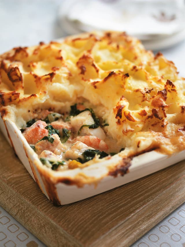 A comforting spinach and fish pie