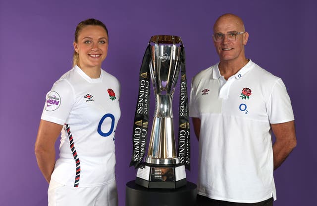 <p>John Mitchell (right) and Zoe Aldcroft will hope to guide England to another Six Nations success </p>