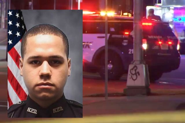 <p>Newark Police Officer Joseph Azcona, 26, was killed on Friday night during a weapons investigation</p>