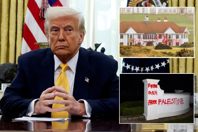<p>Turnberry, Donald Trump’s golf resort in South Ayrshire, Scotland, was vandalized by pro-Palestinian activists</p>