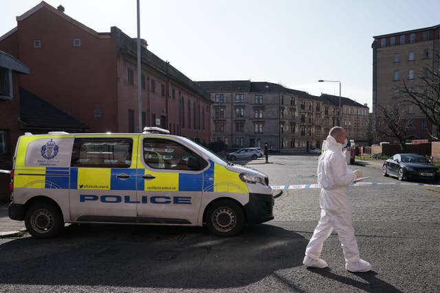 The scene in Clarendon Street, Glasgow (Jane Barlow/PA)