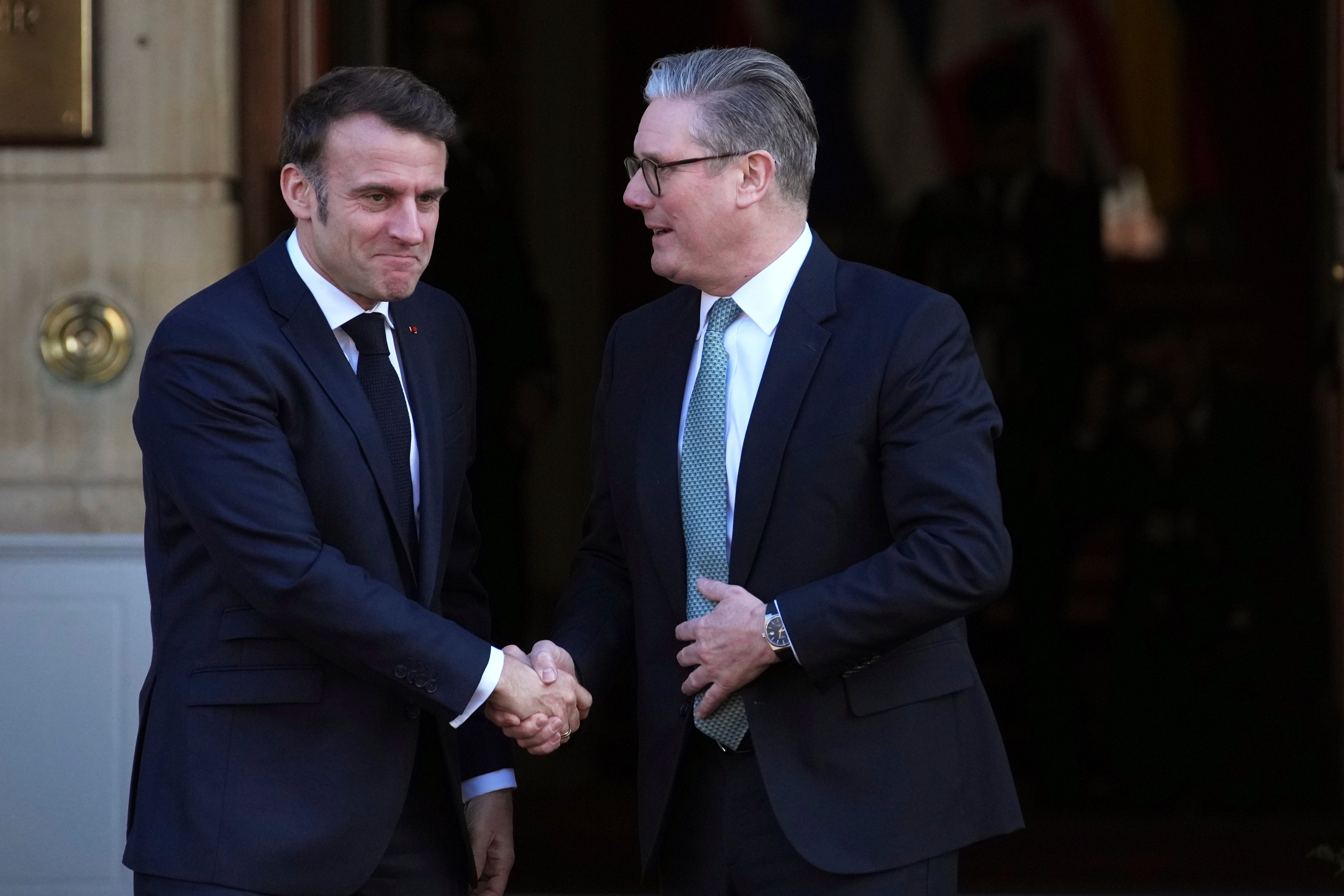 Sir Keir with French President Emmanuel Macron following the earlier summit
