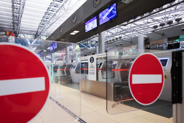 <p>The counter in Terminal 1 at Hamburg Airport, Germany Monday 10 March</p>