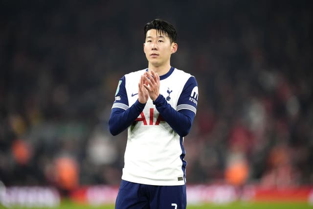 <p>Son Heung Min was not happy with Tottenham’s latest slow start</p>