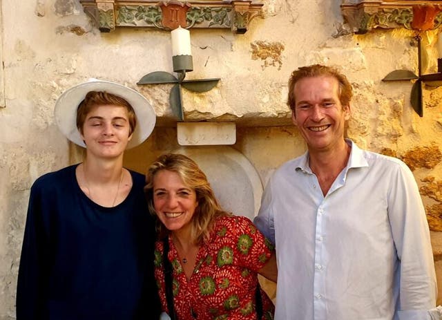 <p>Prince Frederik of Luxembourg with his family </p>