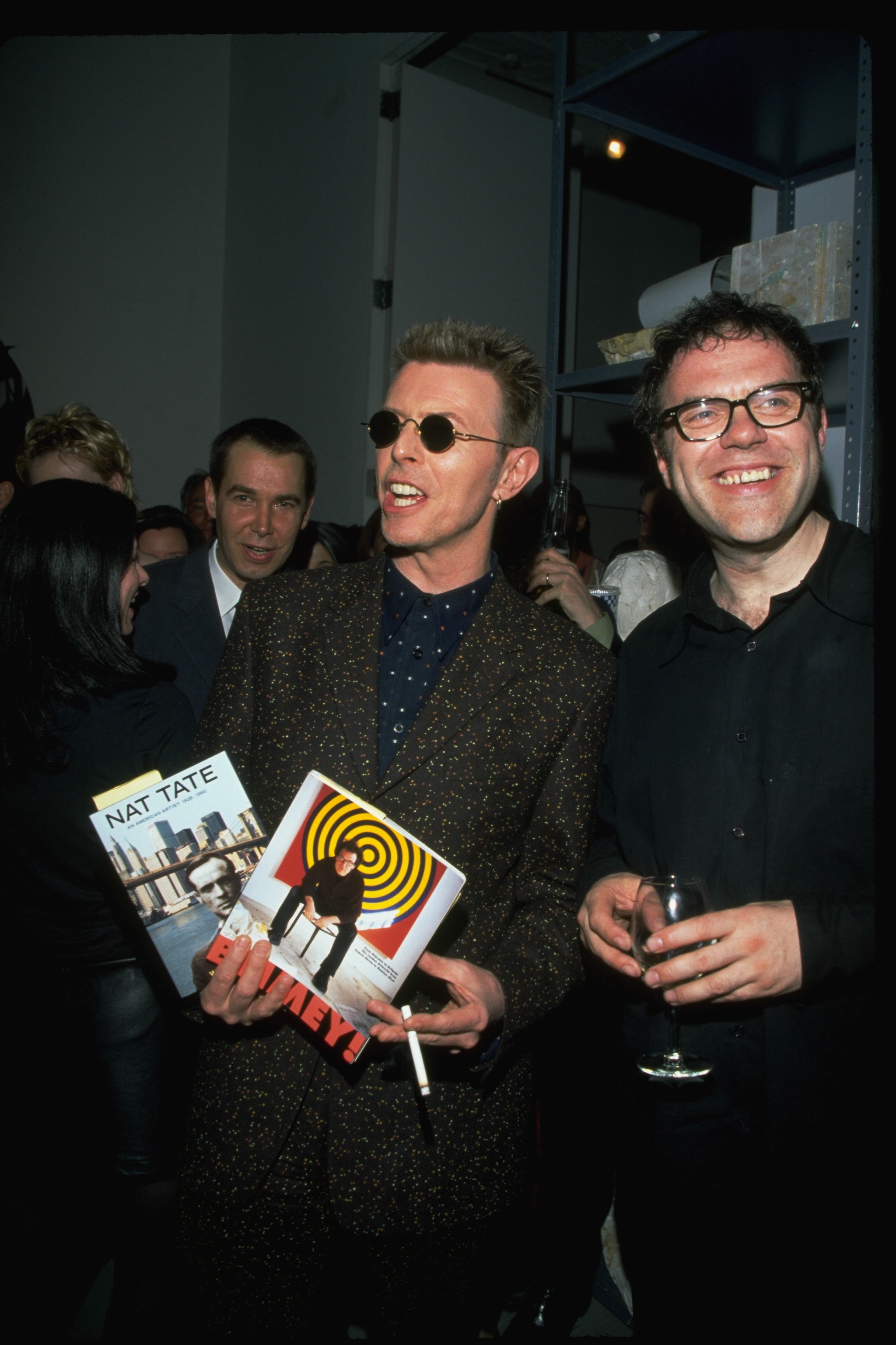 David Bowie, pictured with Jeff Koons (left) and art critic Matthew Collings, was in on the ruse