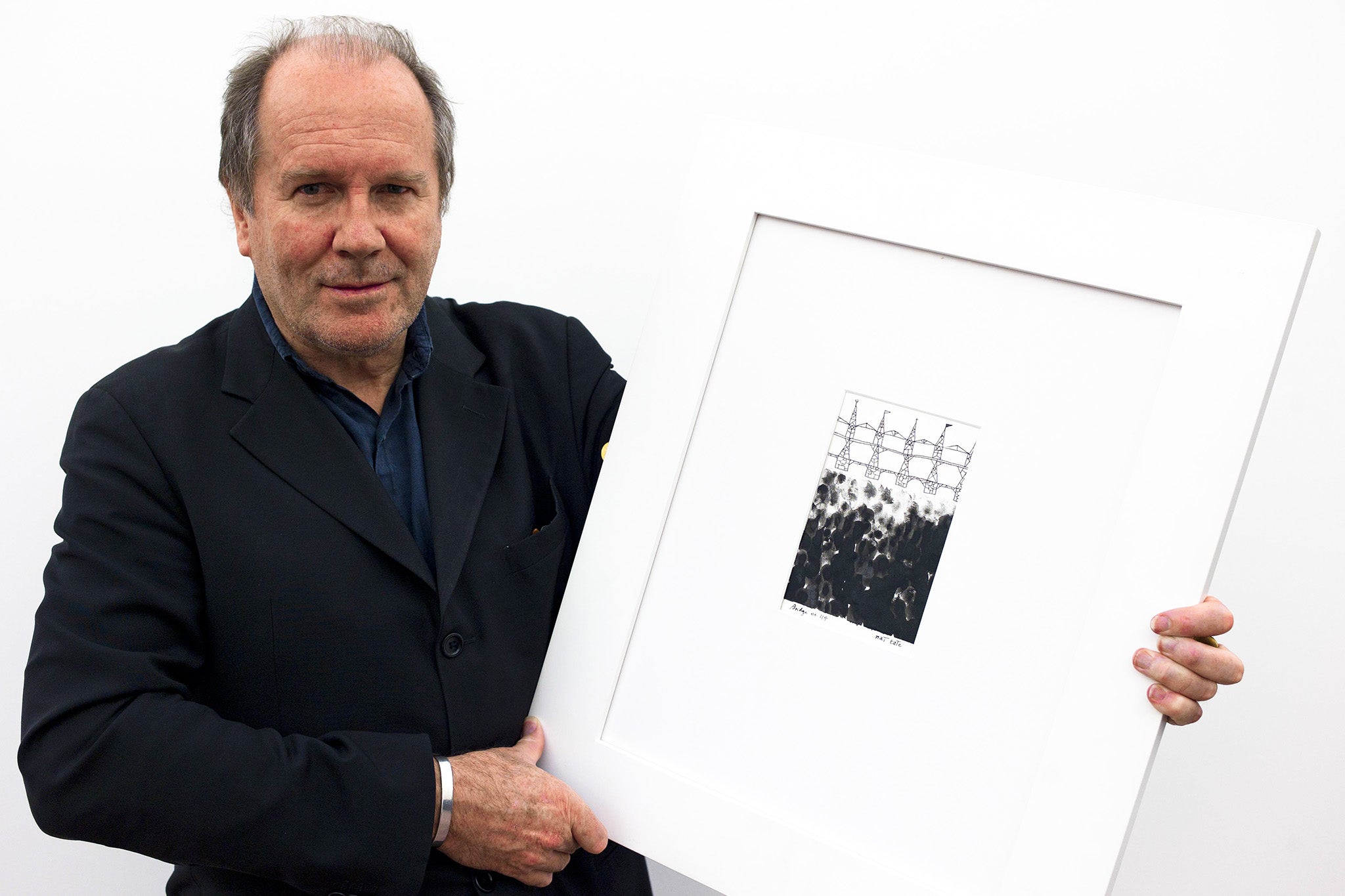 William Boyd with a painting ‘created’ by the fictional artist Nat Tate