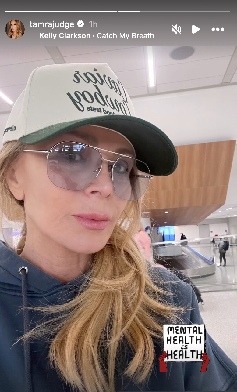 The 57-year-old Bravo star snapped a selfie of her in the airport with many fans guessing she was leaving the cast trip in New Orleans early