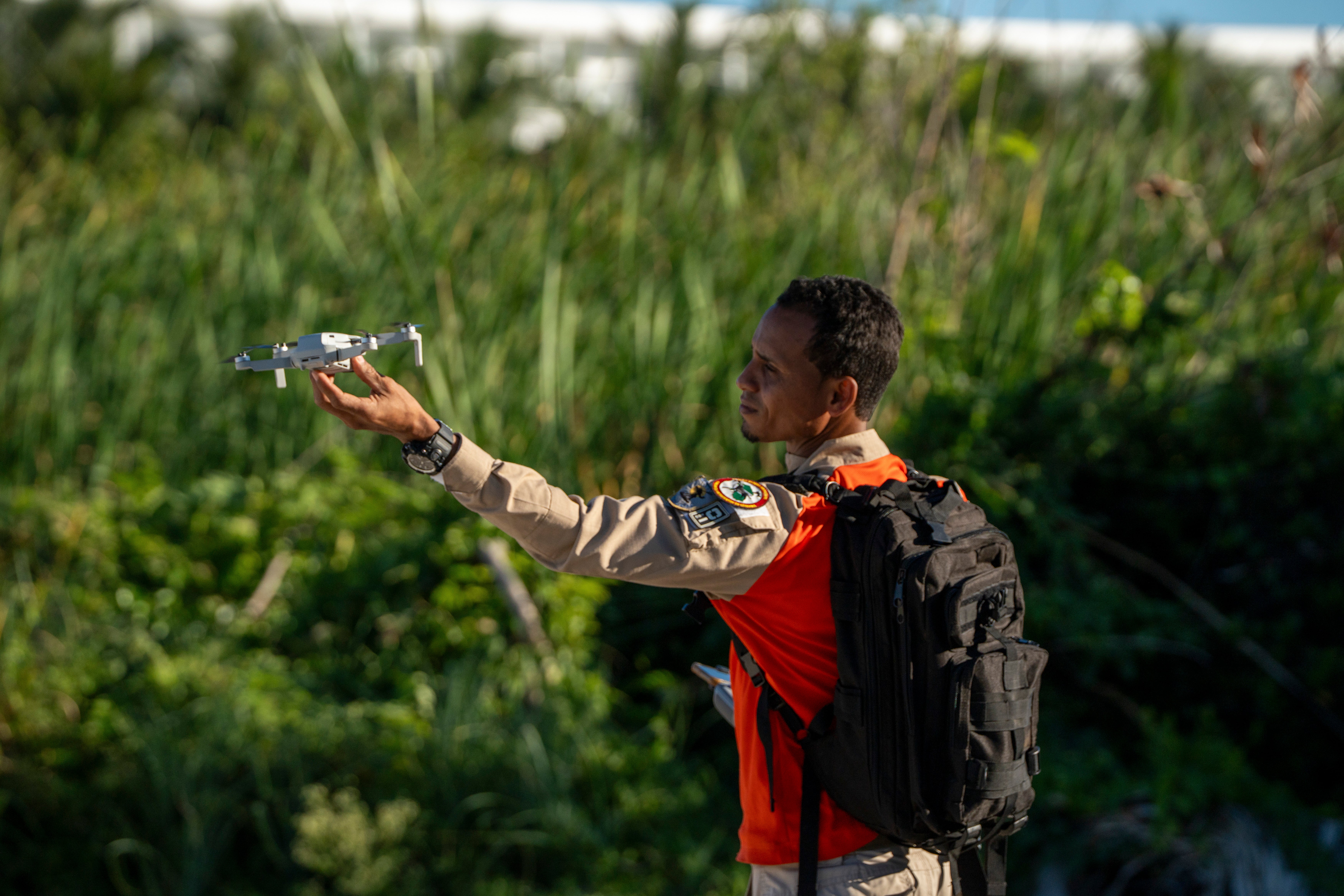 A pilot launches a drone looking for Konanki. The 20 -year -old was seen for the last time early Thursday