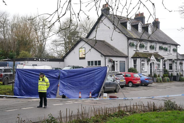 Lisa Smith was shot near the Three Horseshoes pub in Knockholt, Kent, last month. (Gareth Fuller/PA)