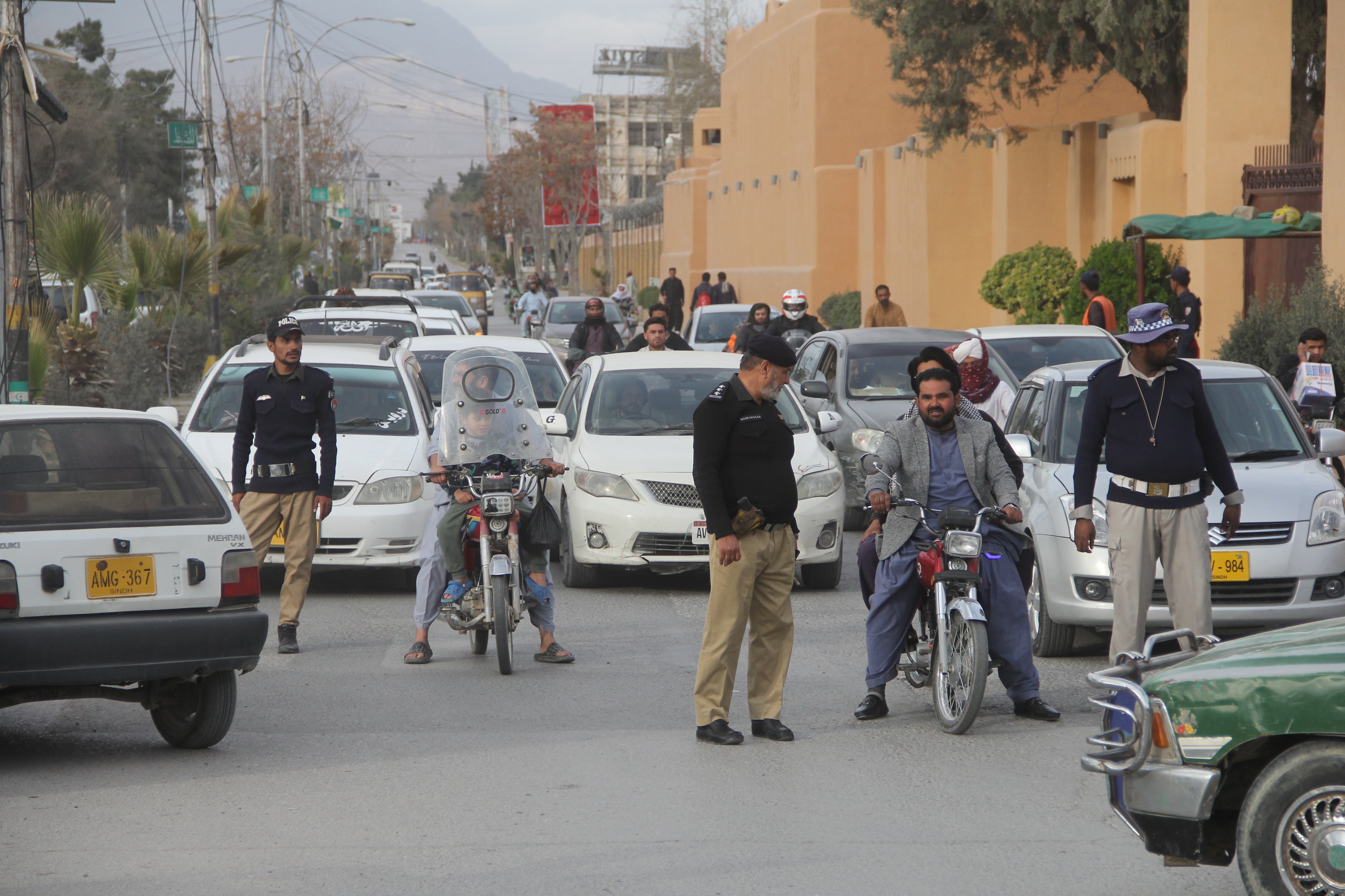 Vehicles are being held up after security has been ramped up in the region