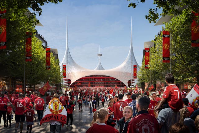 A conceptual image of what the new Manchester United stadium and surrounding area could look like (Foster + Partners/PA handout)