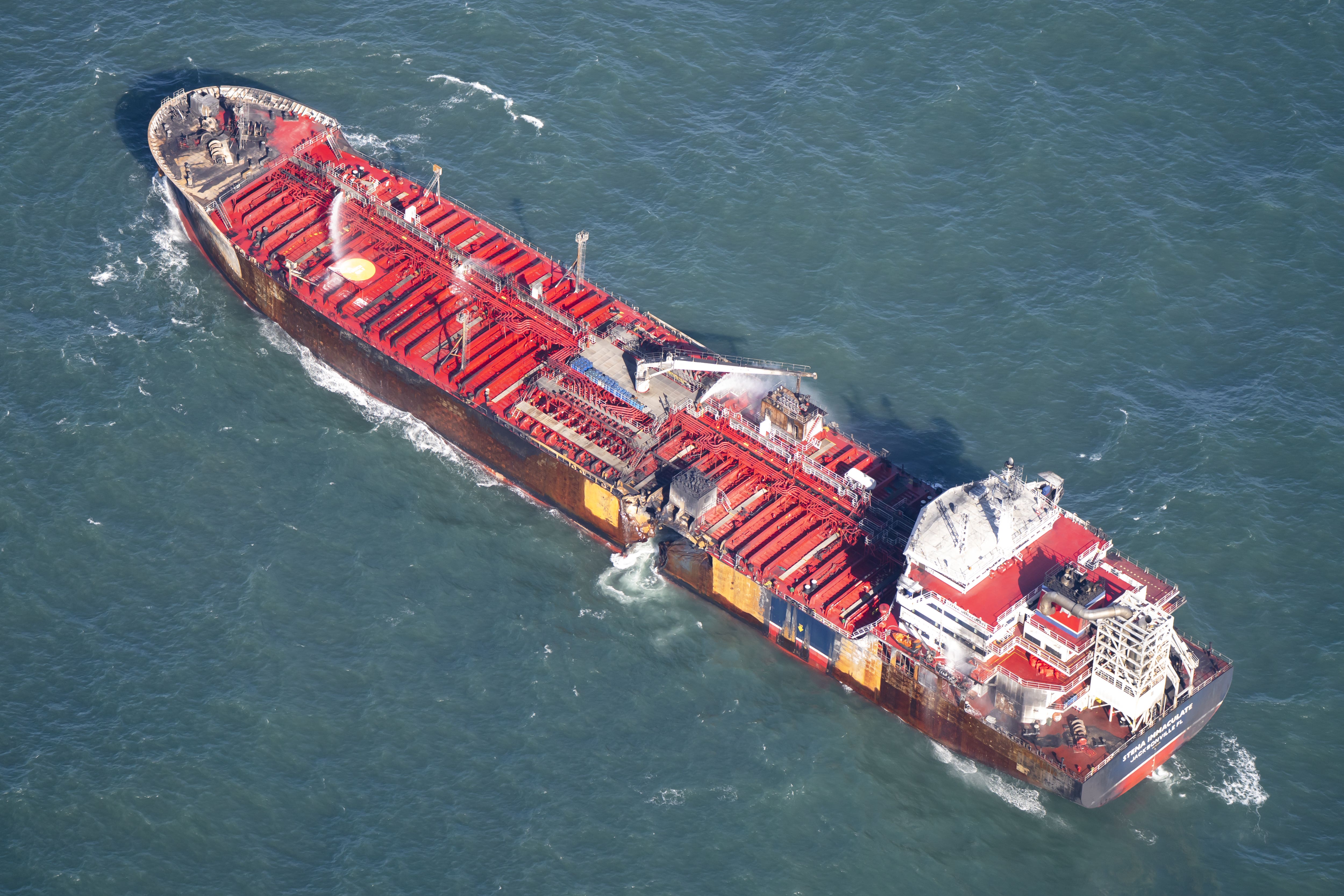 A view of the MV Stena Immaculate oil tanker (Danny Lawson/PA)